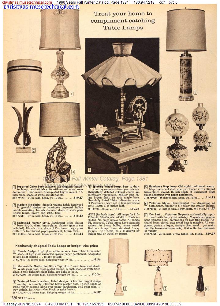 1960 Sears Fall Winter Catalog, Page 1381