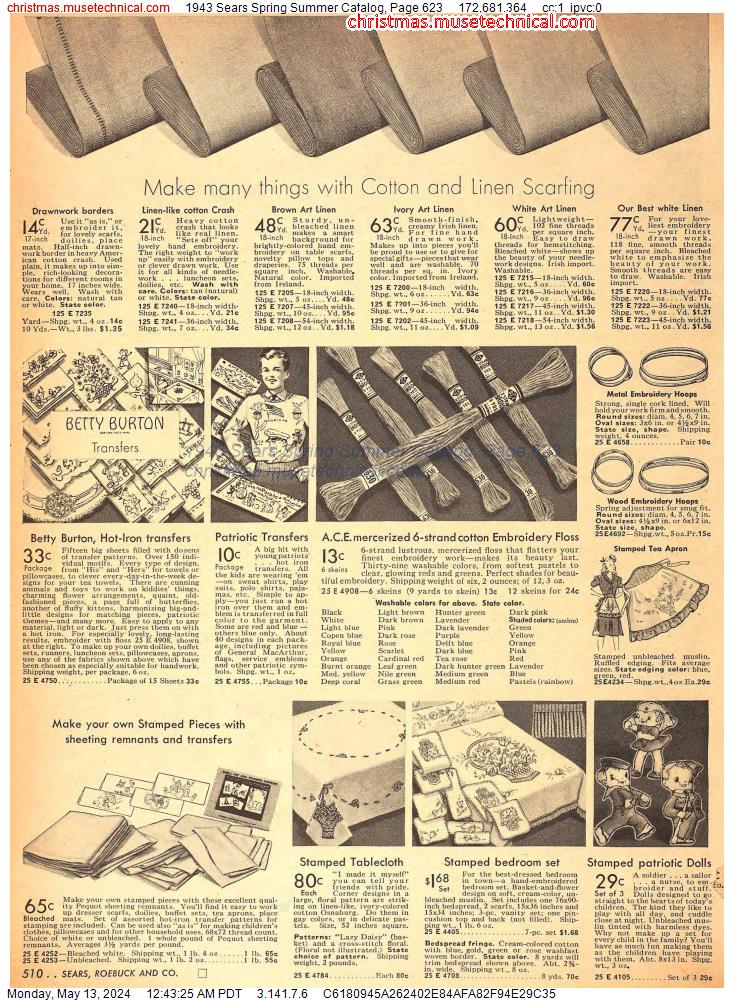 1943 Sears Spring Summer Catalog, Page 623