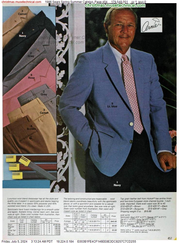1986 Sears Spring Summer Catalog, Page 454