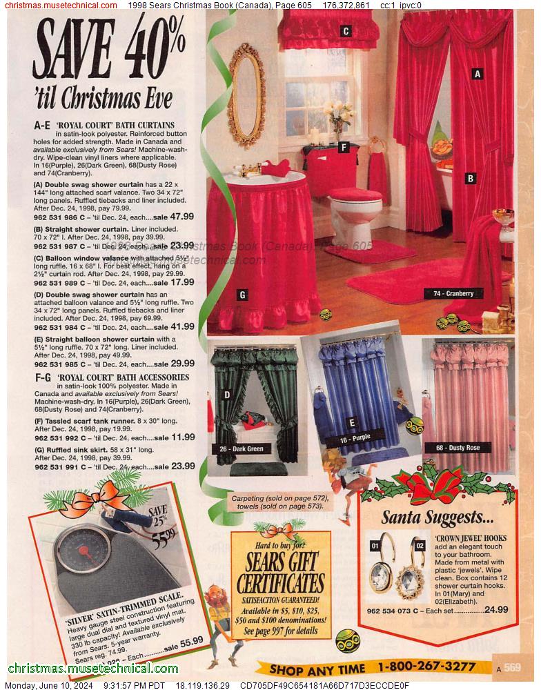 1998 Sears Christmas Book (Canada), Page 605