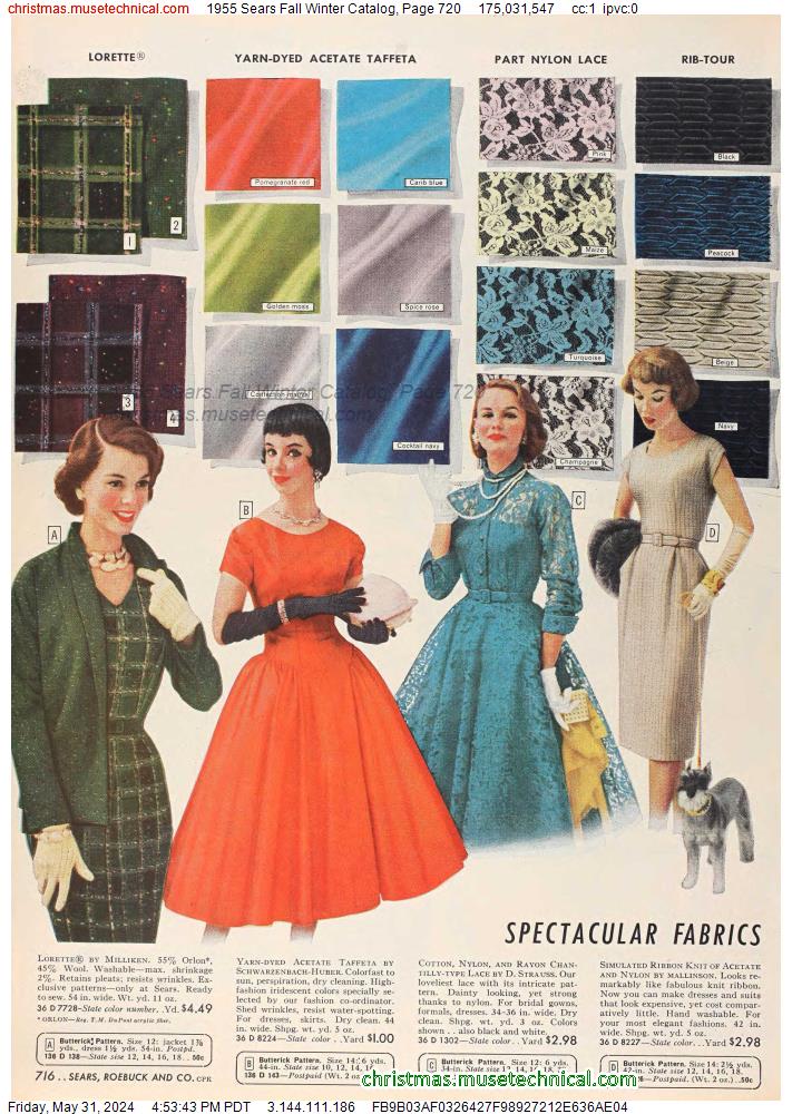 1955 Sears Fall Winter Catalog, Page 720