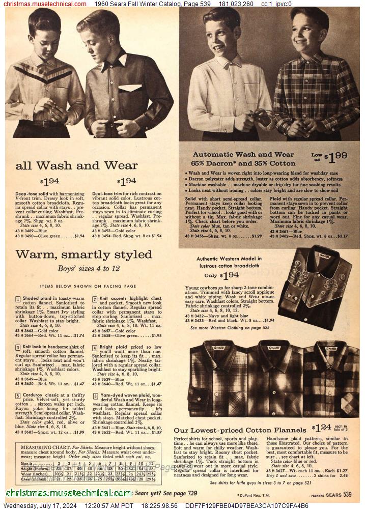 1960 Sears Fall Winter Catalog, Page 539