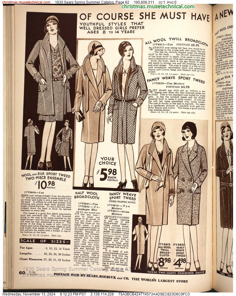 1930 Sears Spring Summer Catalog, Page 62