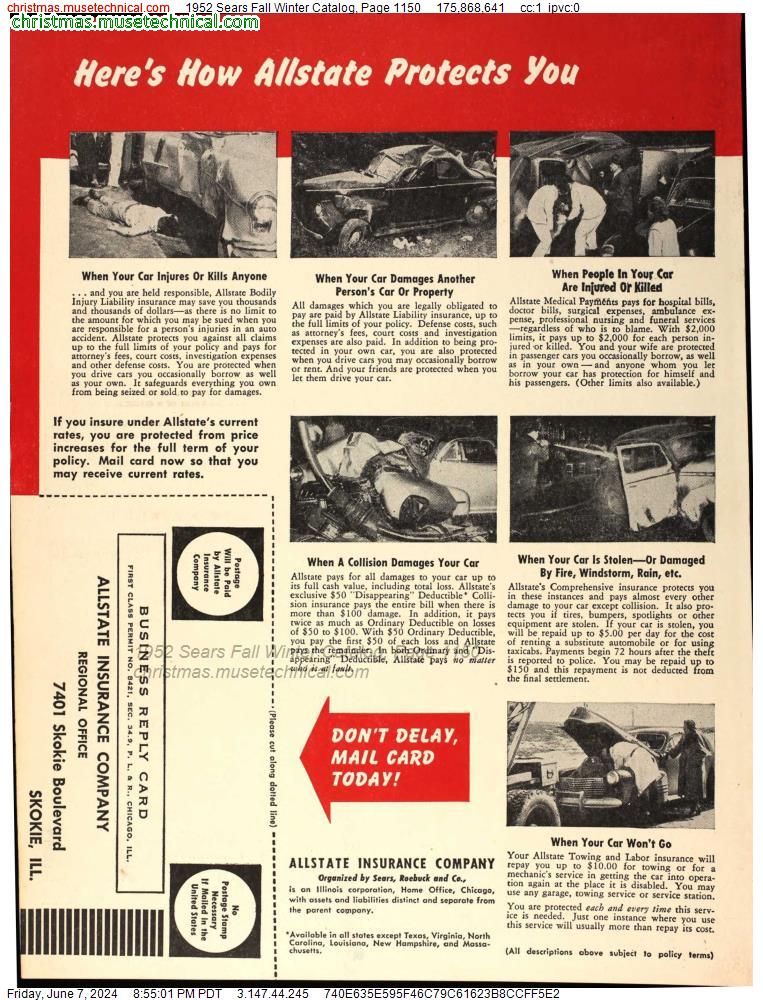 1952 Sears Fall Winter Catalog, Page 1150
