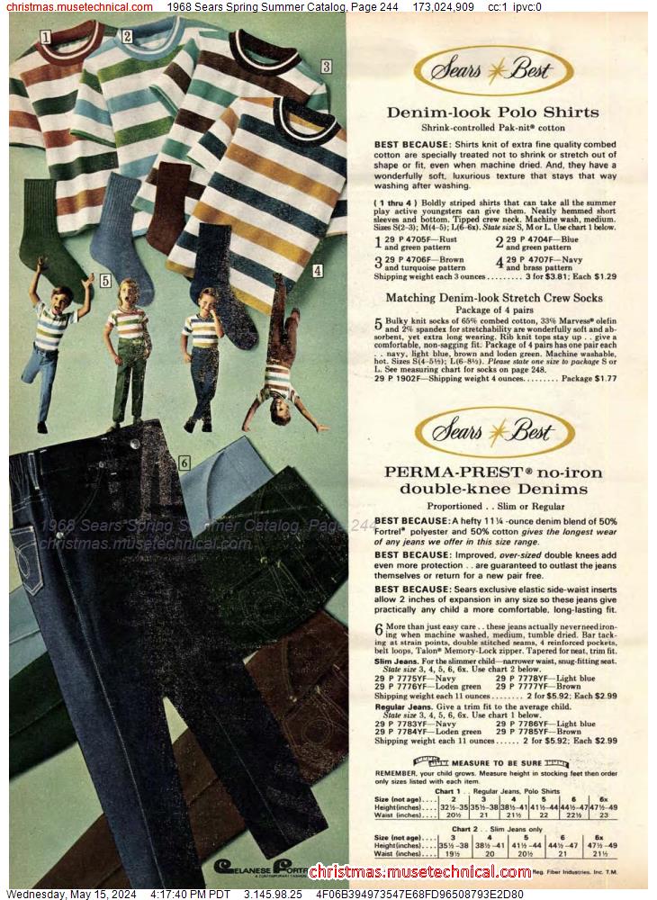 1968 Sears Spring Summer Catalog, Page 244