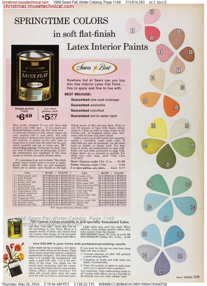 1966 Sears Fall Winter Catalog, Page 1149