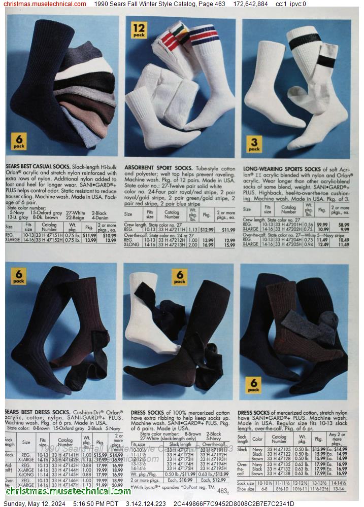 1990 Sears Fall Winter Style Catalog, Page 463
