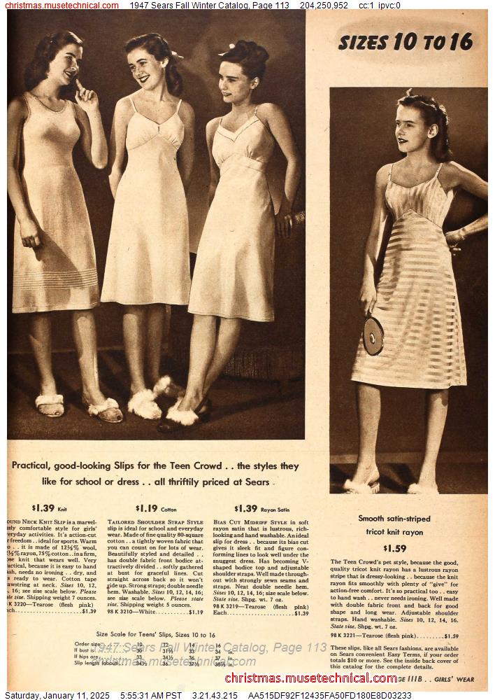 1947 Sears Fall Winter Catalog, Page 113