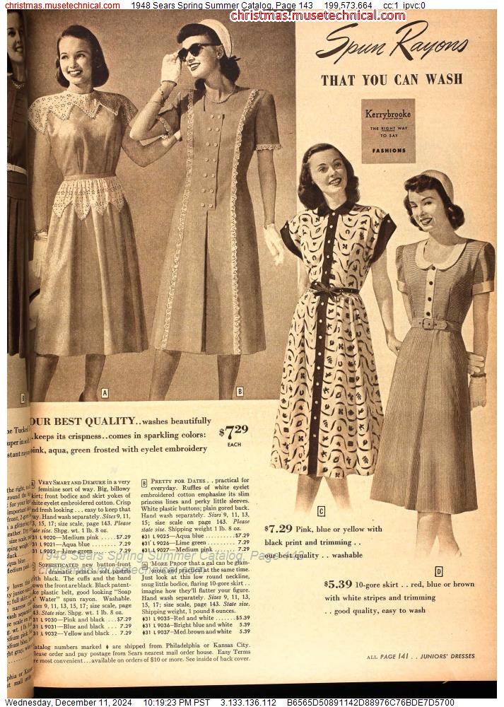 1948 Sears Spring Summer Catalog, Page 143