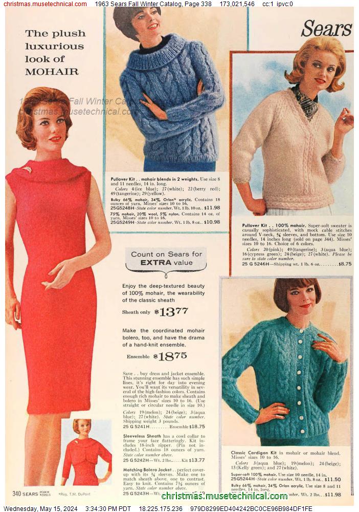 1963 Sears Fall Winter Catalog, Page 338