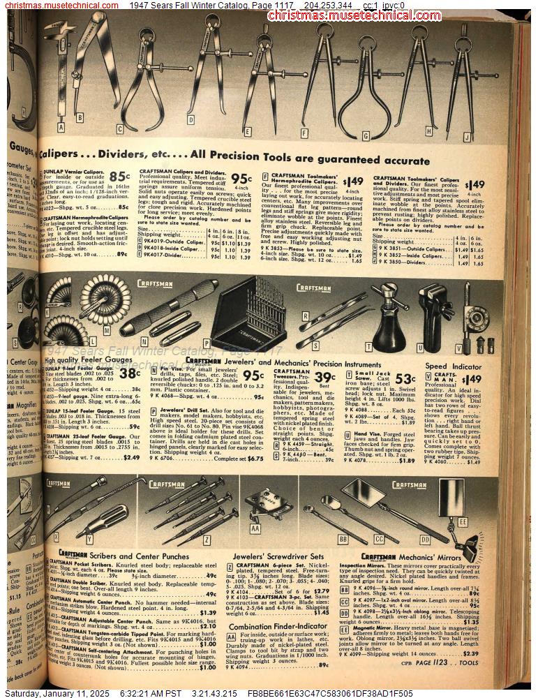 1947 Sears Fall Winter Catalog, Page 1117