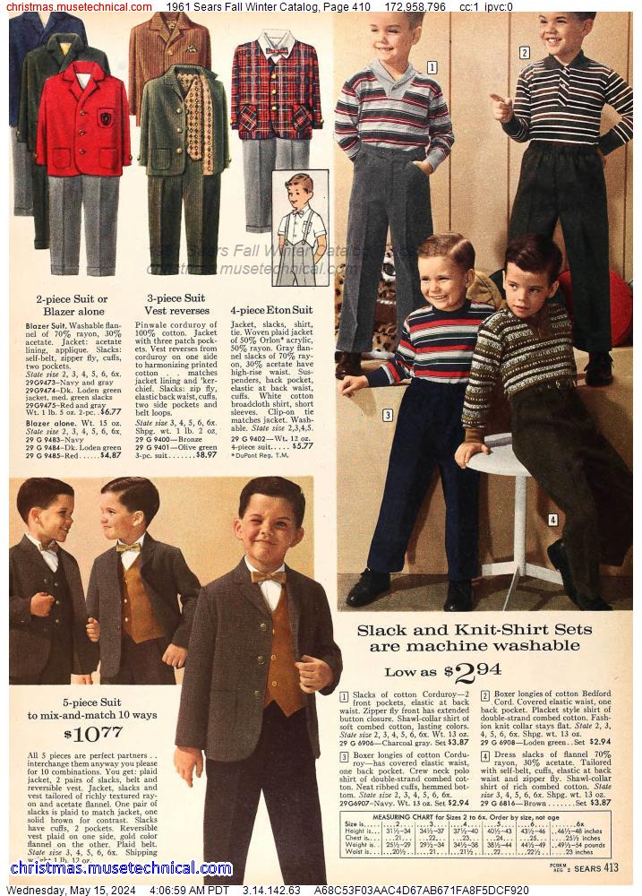 1961 Sears Fall Winter Catalog, Page 410
