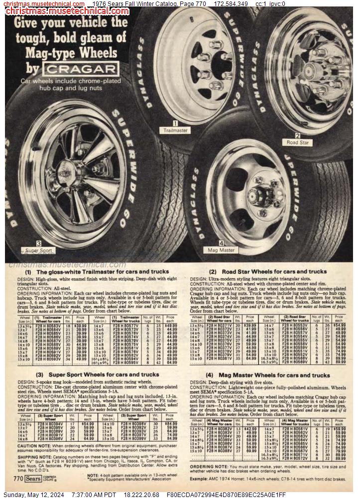 1976 Sears Fall Winter Catalog, Page 770