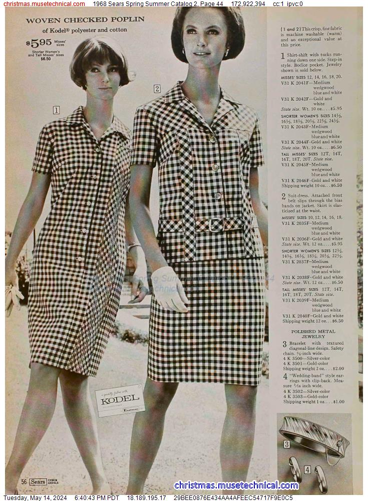 1968 Sears Spring Summer Catalog 2, Page 44