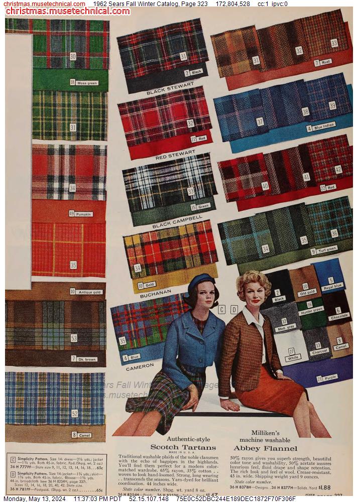 1962 Sears Fall Winter Catalog, Page 323