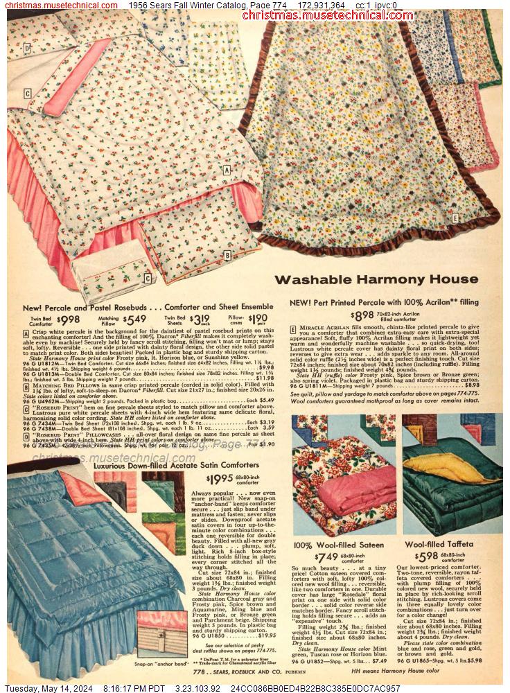 1956 Sears Fall Winter Catalog, Page 774