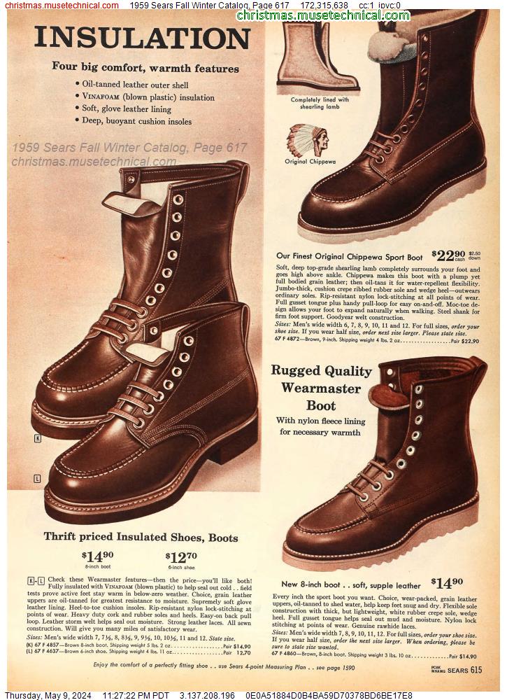 1959 Sears Fall Winter Catalog, Page 617