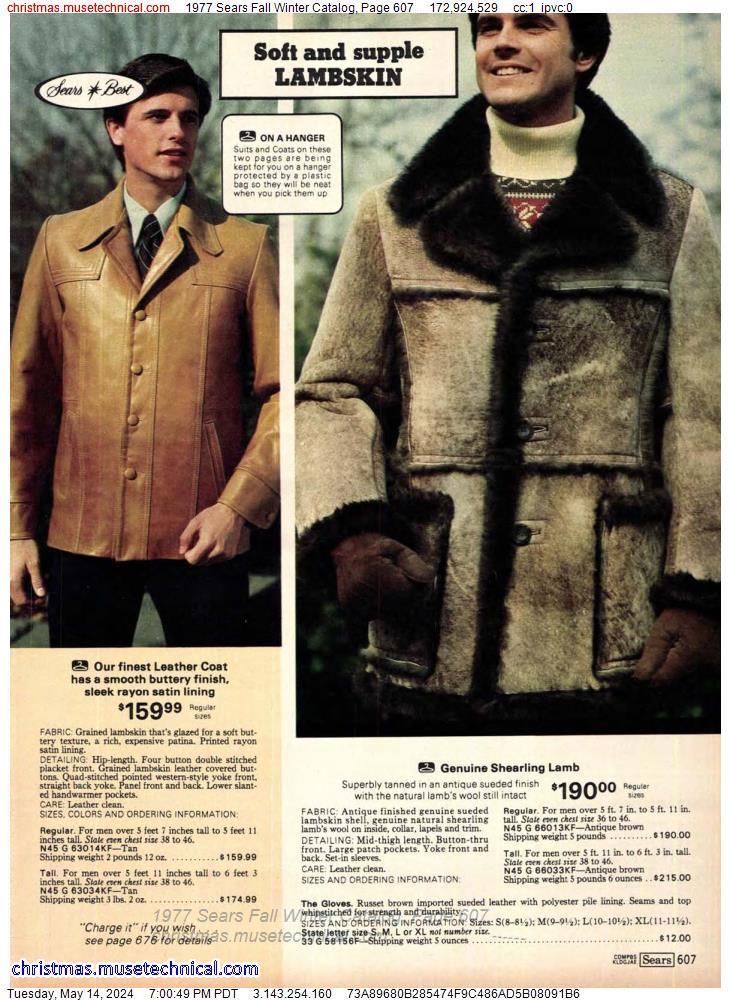 1977 Sears Fall Winter Catalog, Page 607