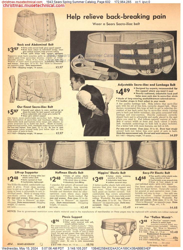 1943 Sears Spring Summer Catalog, Page 602