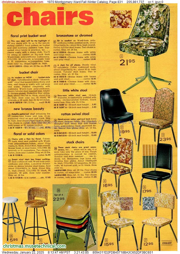 1970 Montgomery Ward Fall Winter Catalog, Page 831