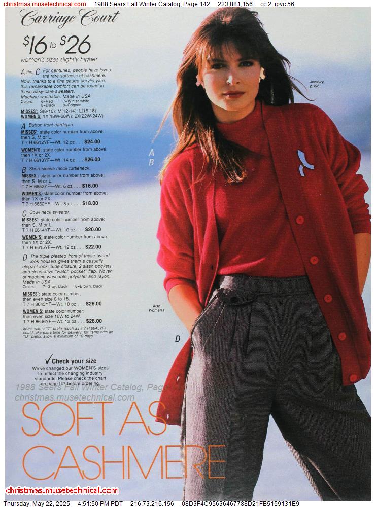 1988 Sears Fall Winter Catalog, Page 142