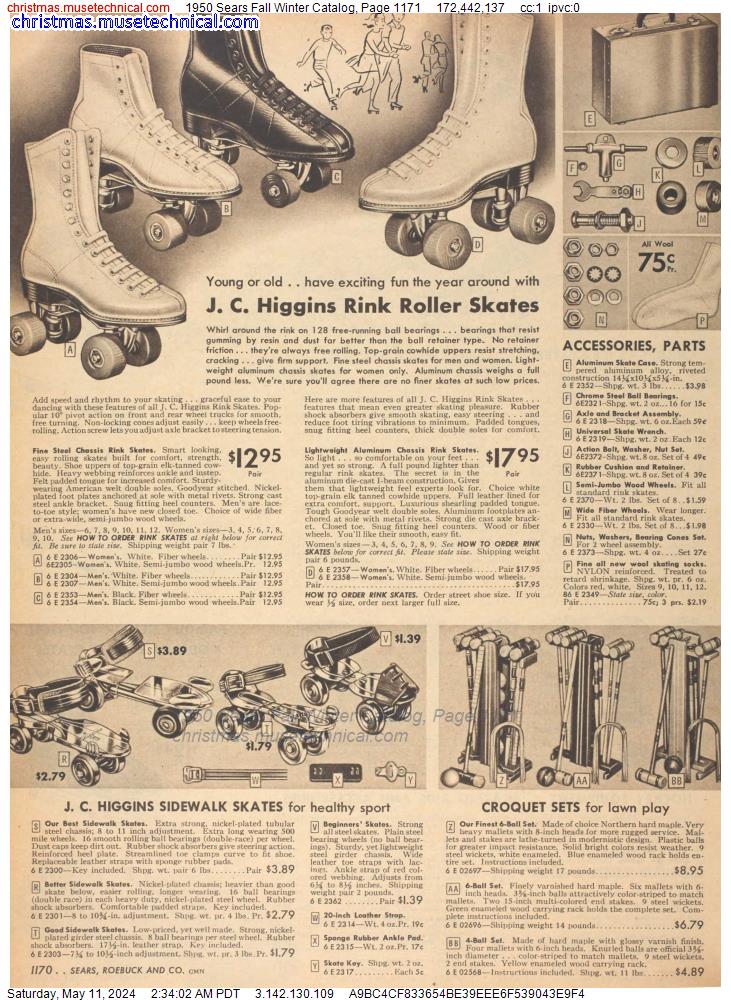 1950 Sears Fall Winter Catalog, Page 1171