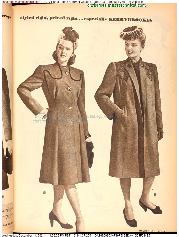 1947 Sears Spring Summer Catalog, Page 103