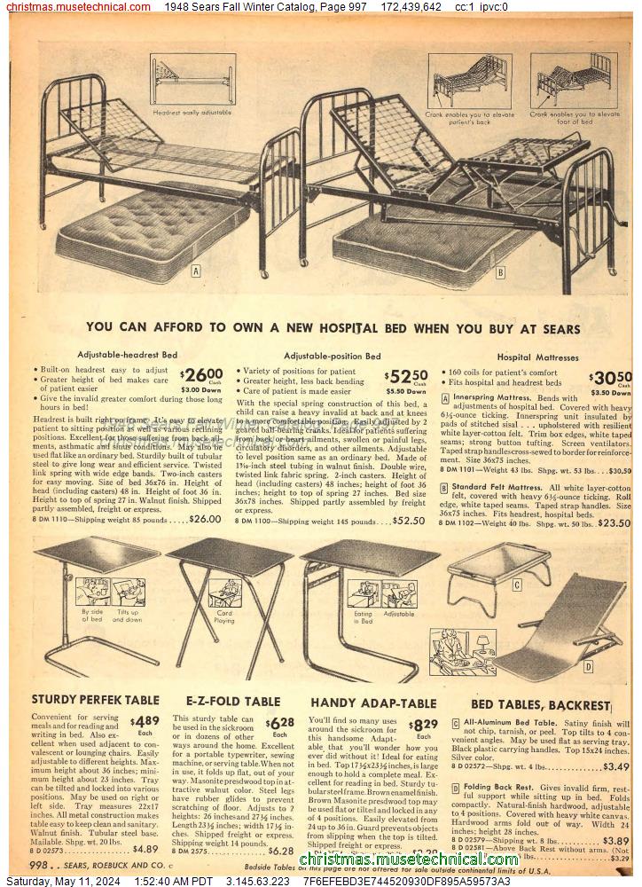 1948 Sears Fall Winter Catalog, Page 997