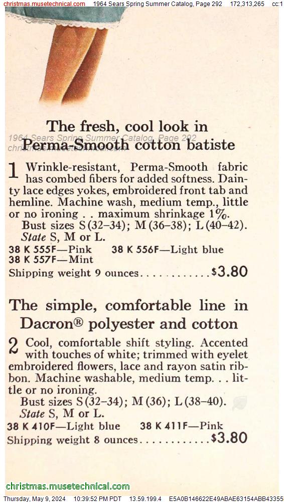 1964 Sears Spring Summer Catalog, Page 292