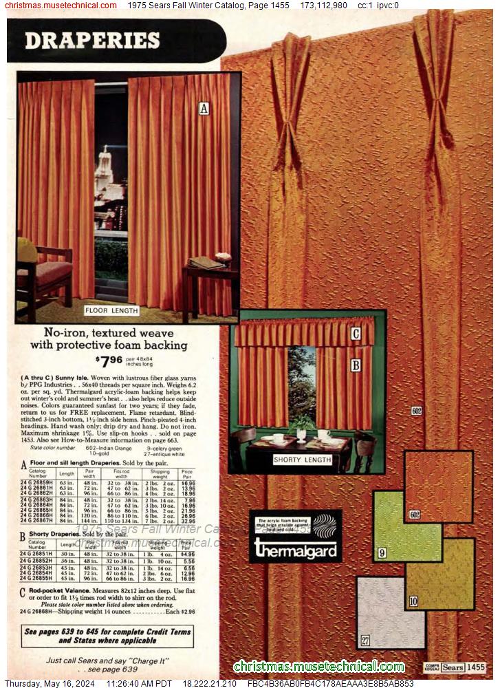 1975 Sears Fall Winter Catalog, Page 1455