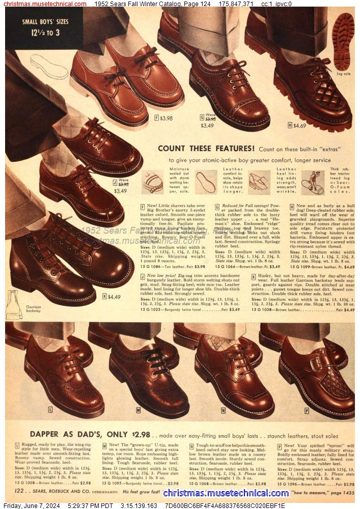 1952 Sears Fall Winter Catalog, Page 124