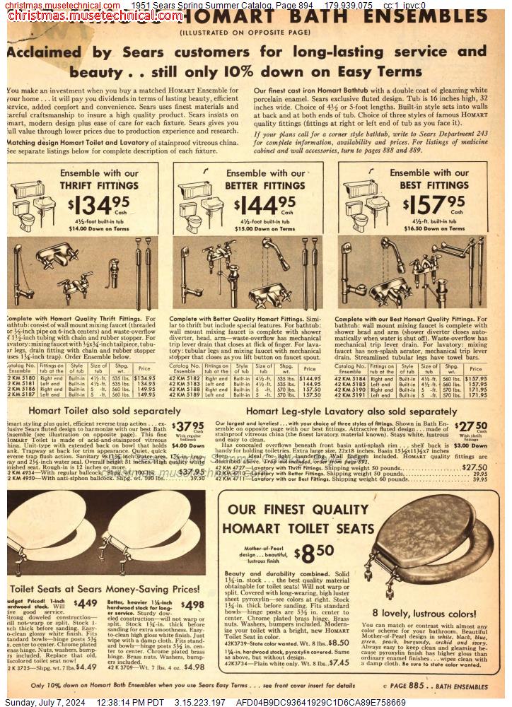 1951 Sears Spring Summer Catalog, Page 894