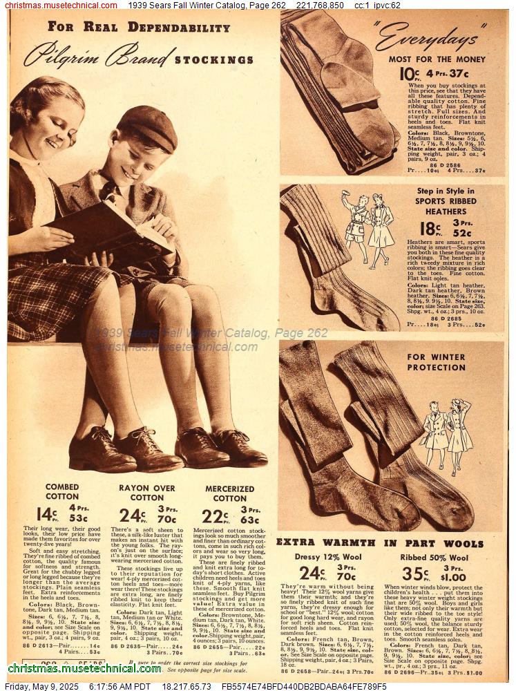 1939 Sears Fall Winter Catalog, Page 262
