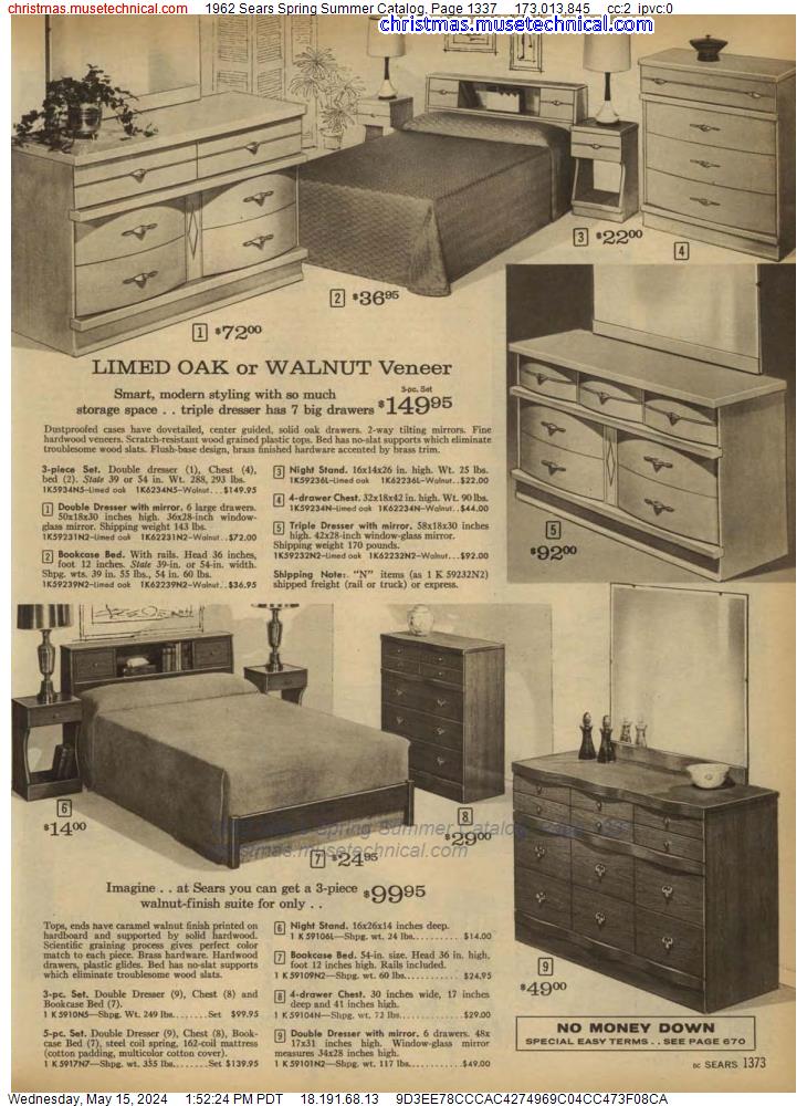 1962 Sears Spring Summer Catalog, Page 1337
