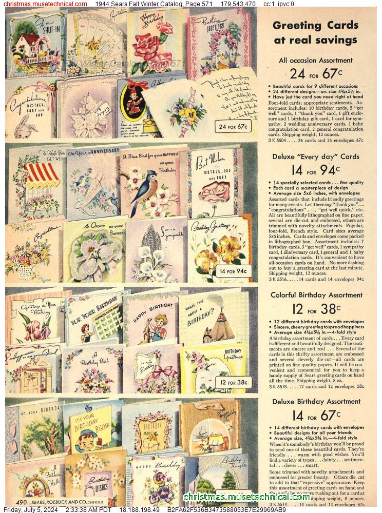 1944 Sears Fall Winter Catalog, Page 571