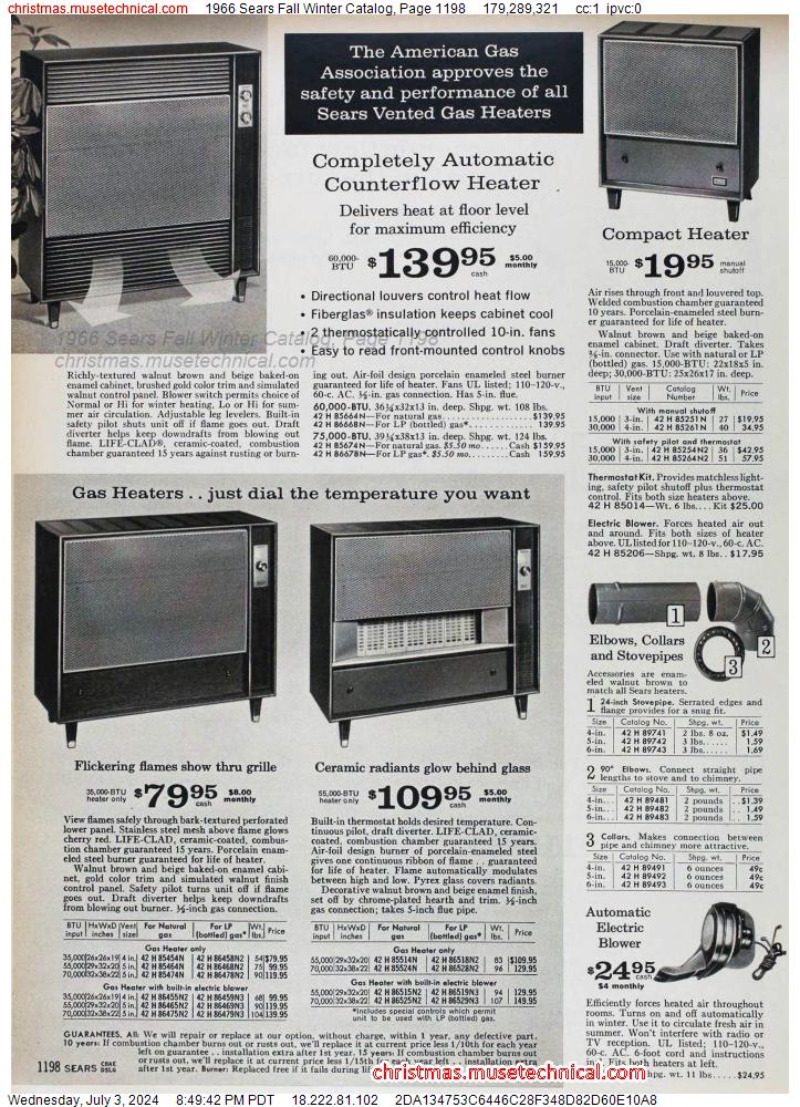 1966 Sears Fall Winter Catalog, Page 1198