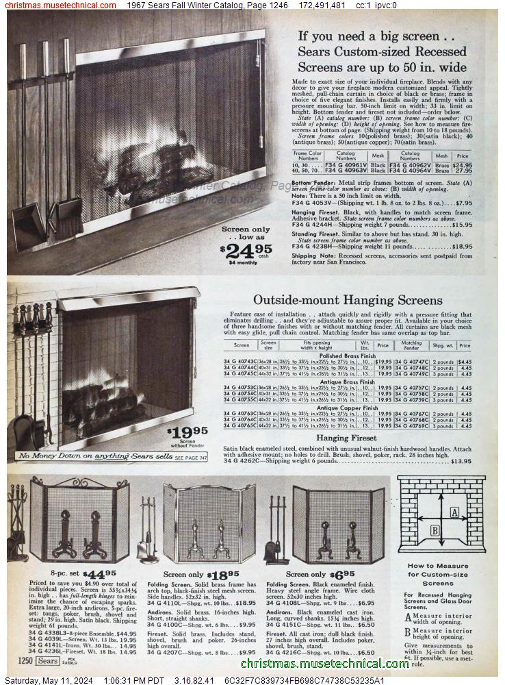 1967 Sears Fall Winter Catalog, Page 1246