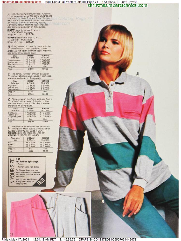 1987 Sears Fall Winter Catalog, Page 74
