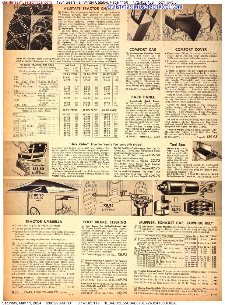 1951 Sears Fall Winter Catalog, Page 1150