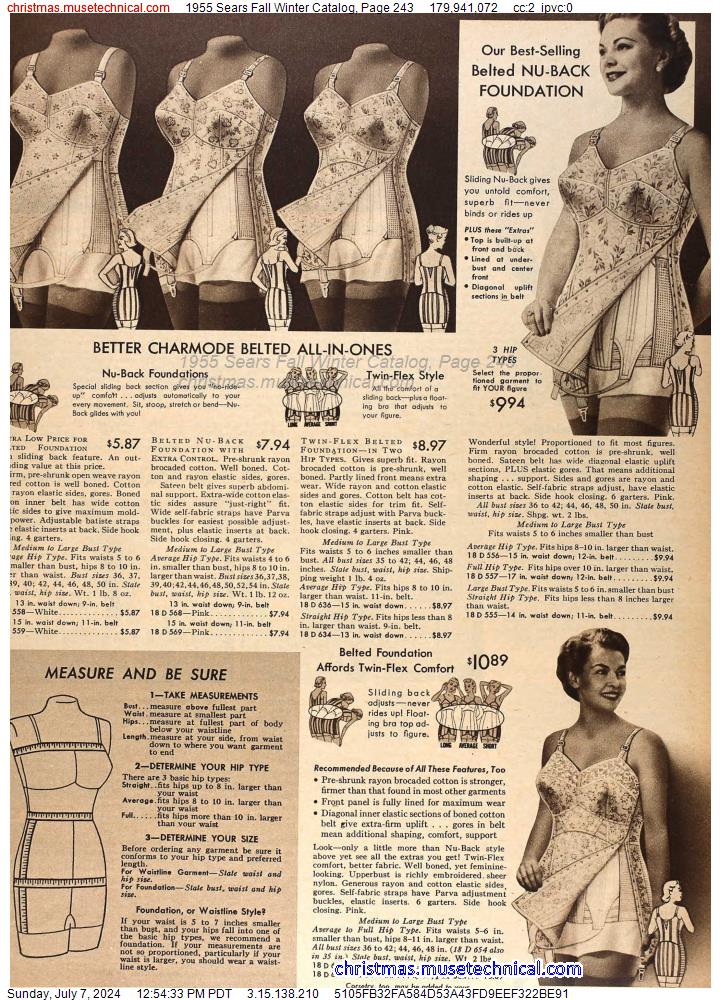 1955 Sears Fall Winter Catalog, Page 243