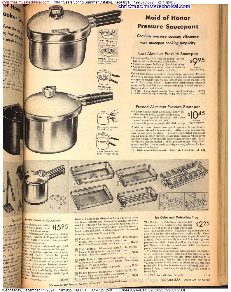 1947 Sears Spring Summer Catalog, Page 851