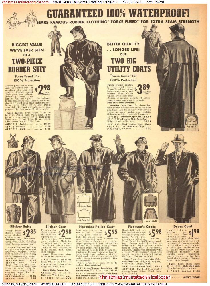 1940 Sears Fall Winter Catalog, Page 450