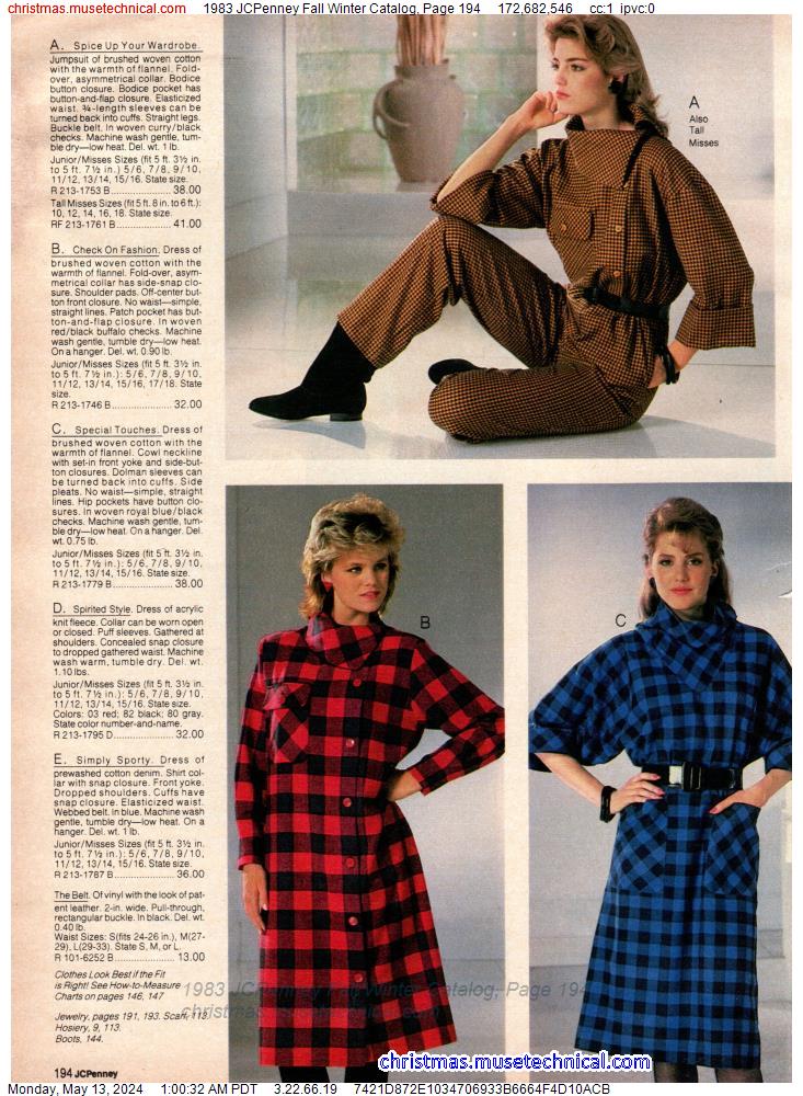 1983 JCPenney Fall Winter Catalog, Page 194