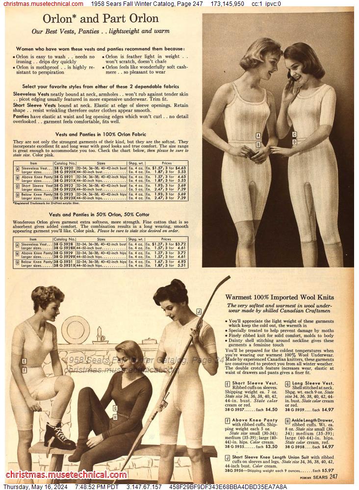 1958 Sears Fall Winter Catalog, Page 247