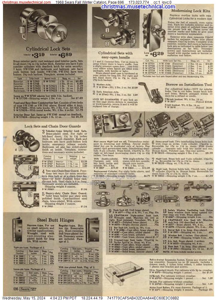 1968 Sears Fall Winter Catalog, Page 696