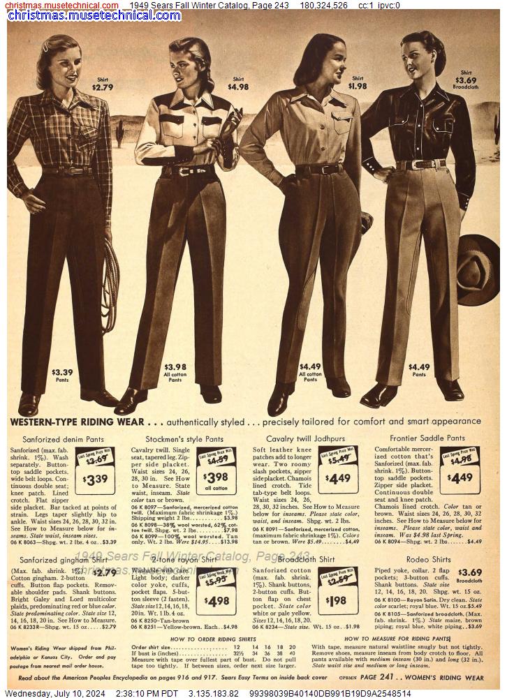1949 Sears Fall Winter Catalog, Page 243