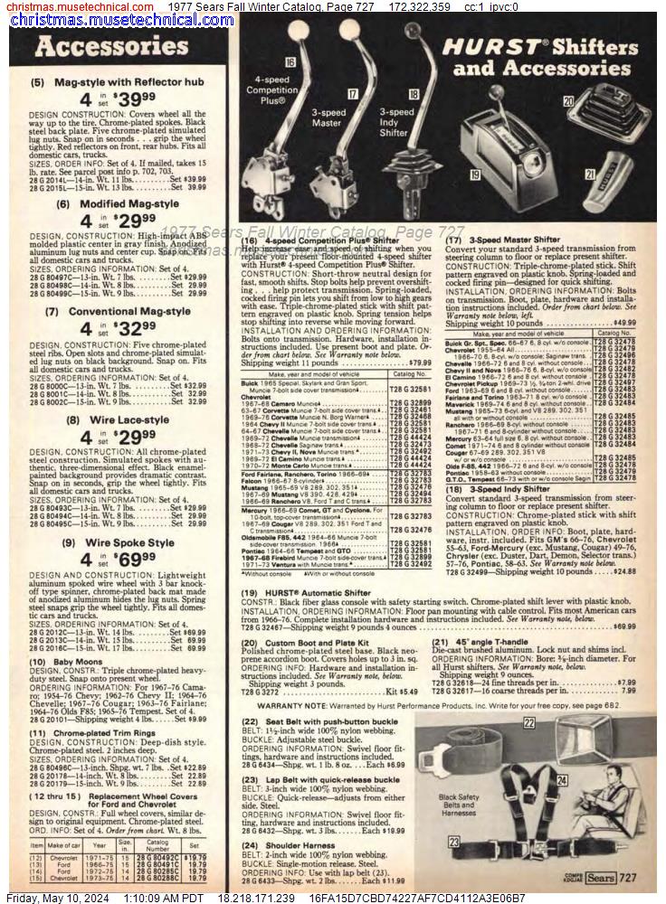 1977 Sears Fall Winter Catalog, Page 727