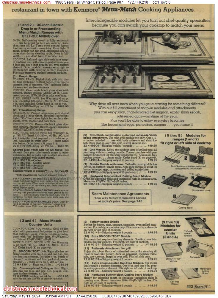 1980 Sears Fall Winter Catalog, Page 907