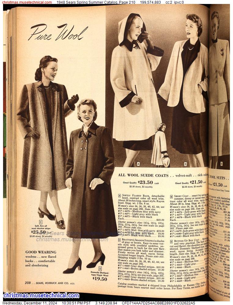 1948 Sears Spring Summer Catalog, Page 210