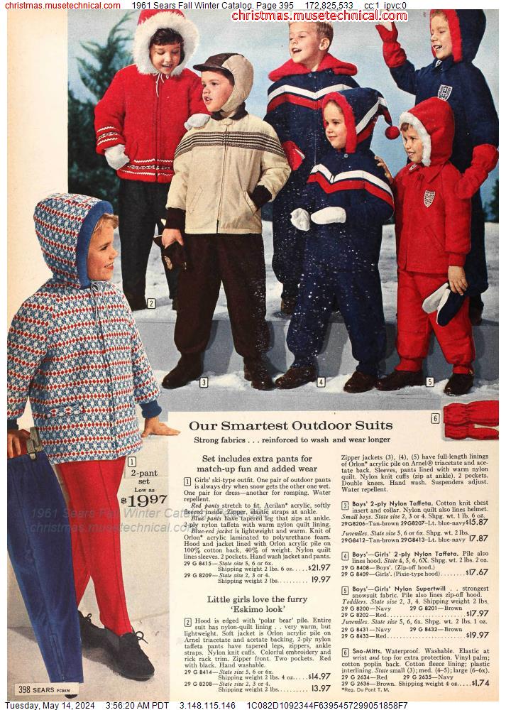 1961 Sears Fall Winter Catalog, Page 395